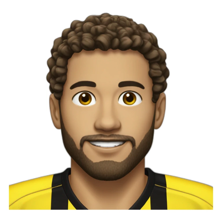 Borussia Dortmund player short beard curly short hair and haf brown sticker