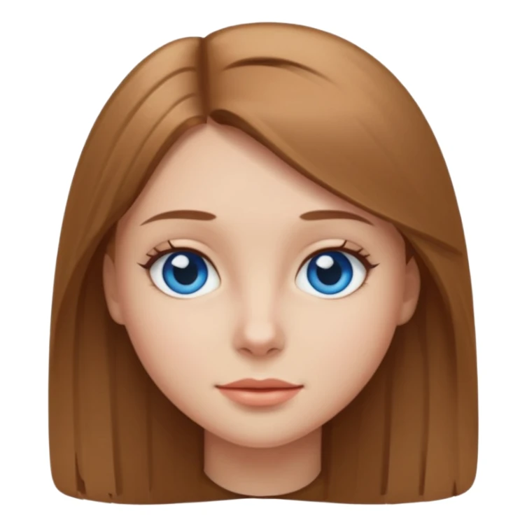 Girl with light brown straight hair with blue eyes sticker