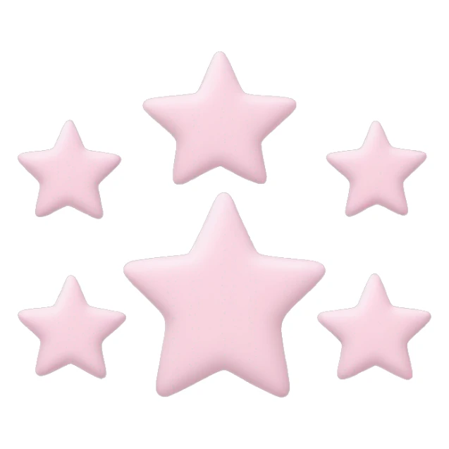 3 pastel pink stars of different sizes sticker