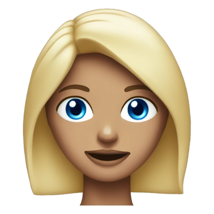 Muscular woman top, Blue eyes sticker