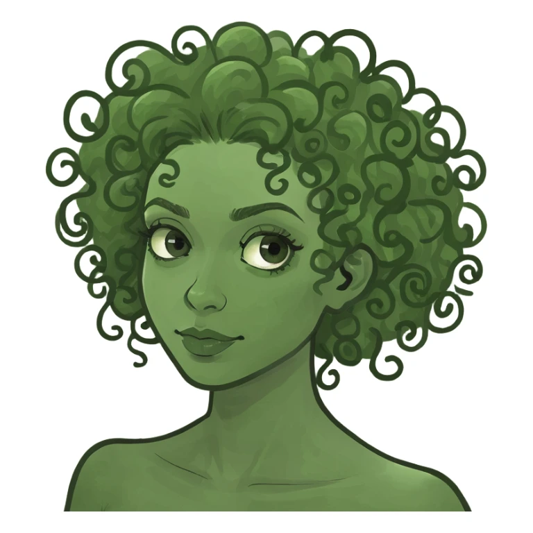 Woman with curly hair sticker