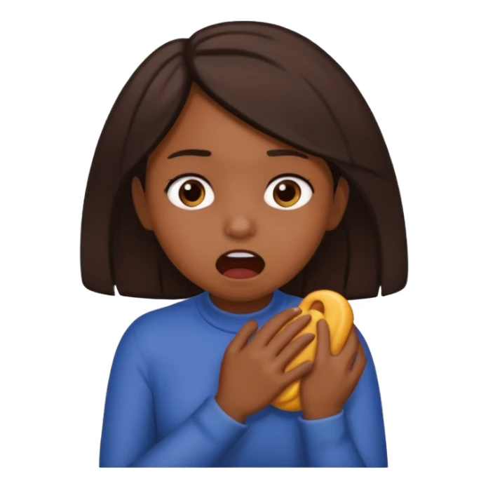 a brown girl choking herself  sticker