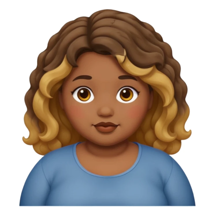 chubby girl with dusky skin tone and wavy hairs sticker