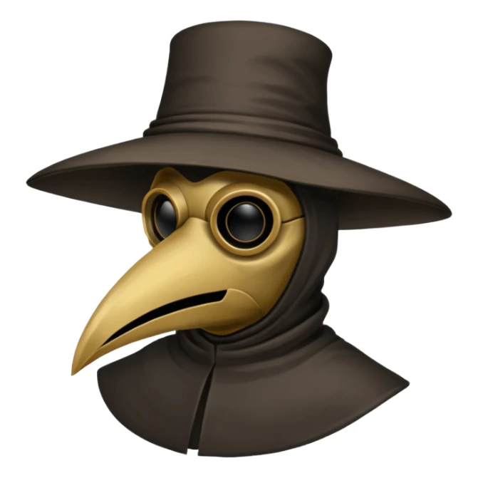 plague doctor mask no hat straight forward sticker