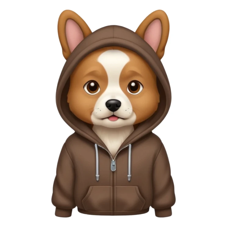 Dog wearing a hoodie sticker