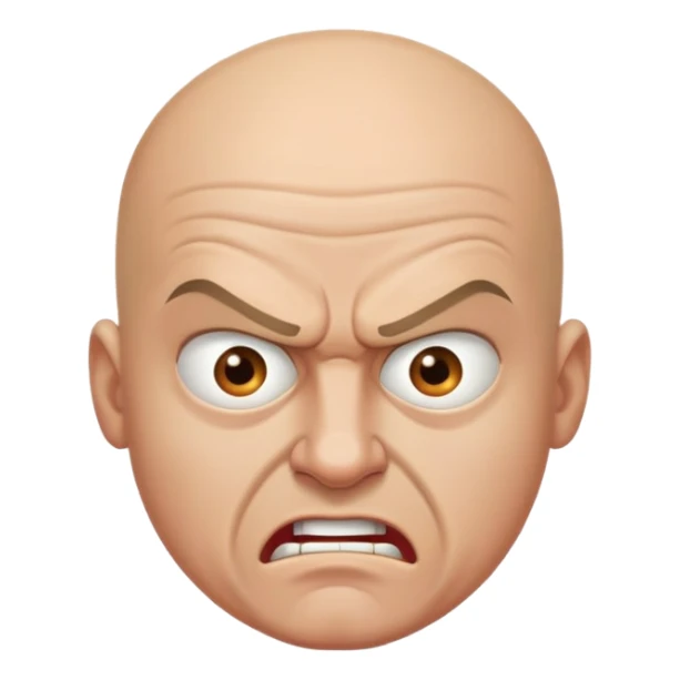 autista pelato arrabbiato senza sopracciglia  sticker