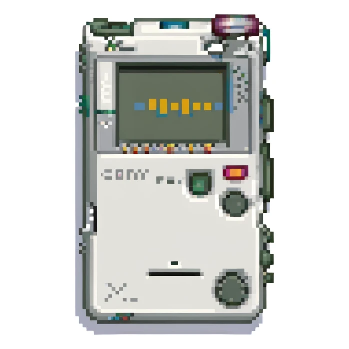 белый плеер Sony, no background sticker