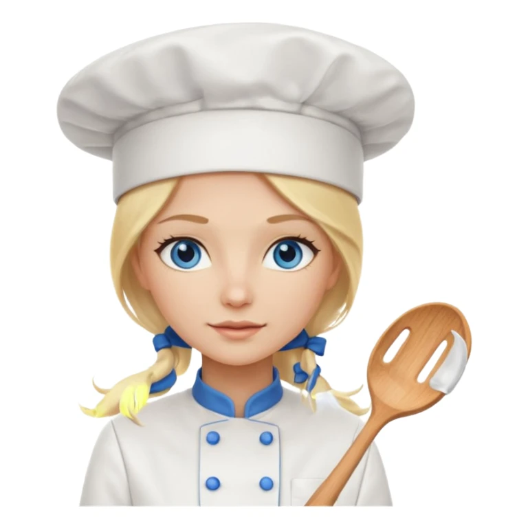 Long Blonde hair blue eyed female chef sticker