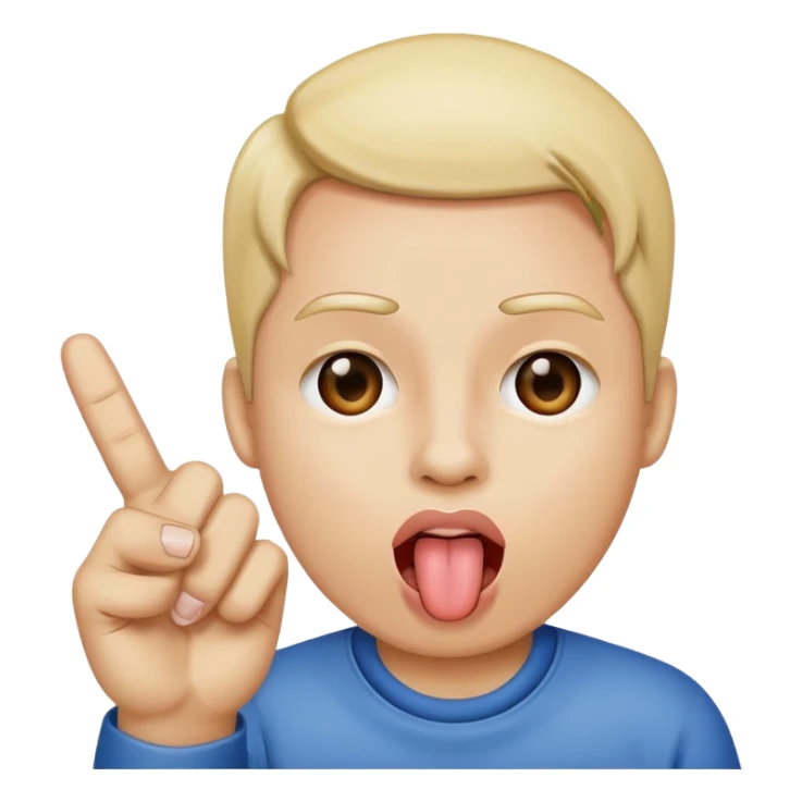 tongue sticking out with middle finger sticker