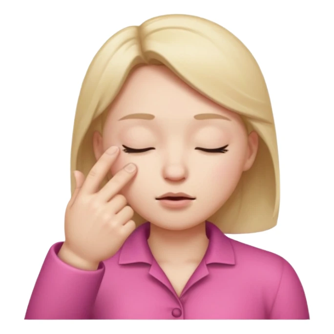 fist with pinky sticking out covering nose on face sticker