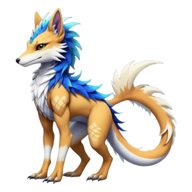 badass elegant wild beautiful natural badass futuristic epic exotic anthro modern furry cyborg-sergal-vernid-creature, full body, gradient pretty hair, with a long tufted tail, aesthetic, art by LiLaiRa, art by art by Falvie sticker