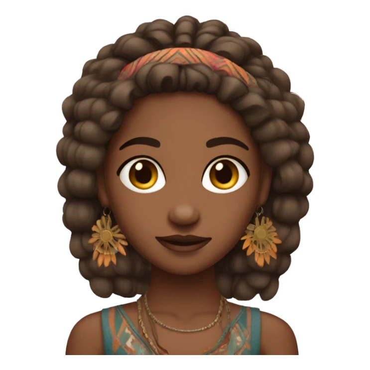 brown skin girl with boho braifd sticker