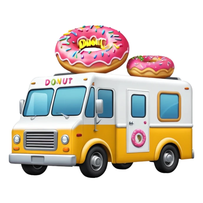 big donut truck with donut decals, frosting decals and sprinkle decals sticker