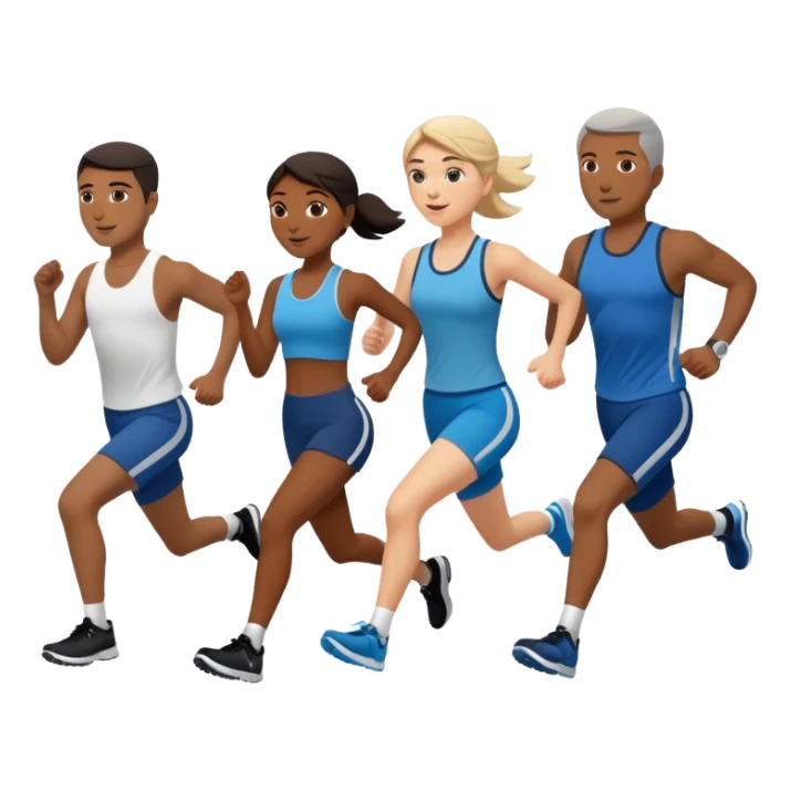 A group of people running  sticker