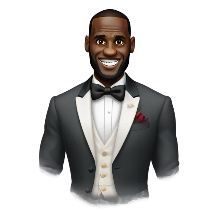 LeBron James in a tux sticker