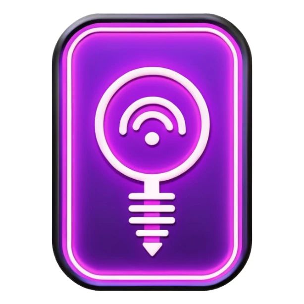 **Prompt for image generation:**    *"Purple geotag, glowing neon sign, abstract background, futuristic style, digital art, vibrant colors., lighting,  sticker