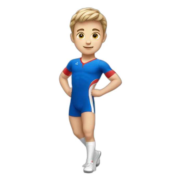 sporty european boy in gymnast uniform sticker