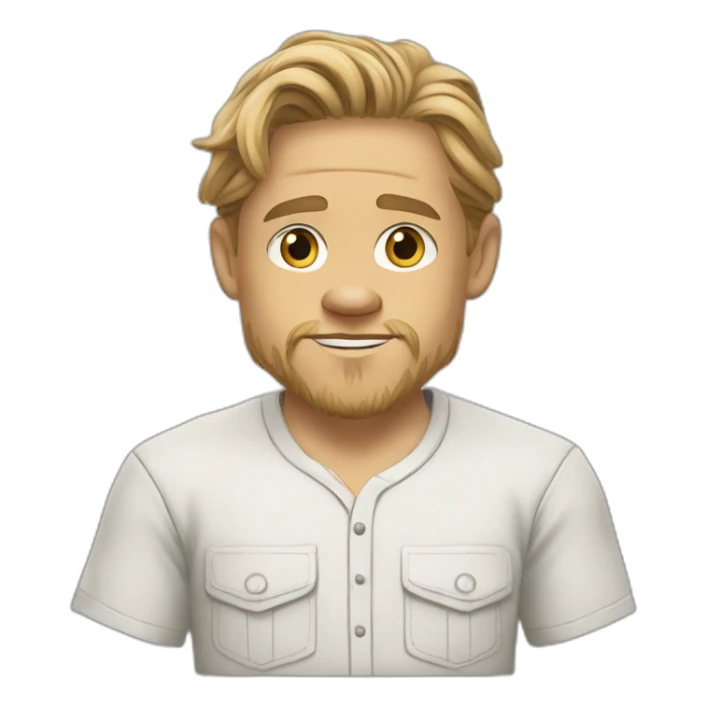 charlie hunnam cartoon wearing shirt sticker