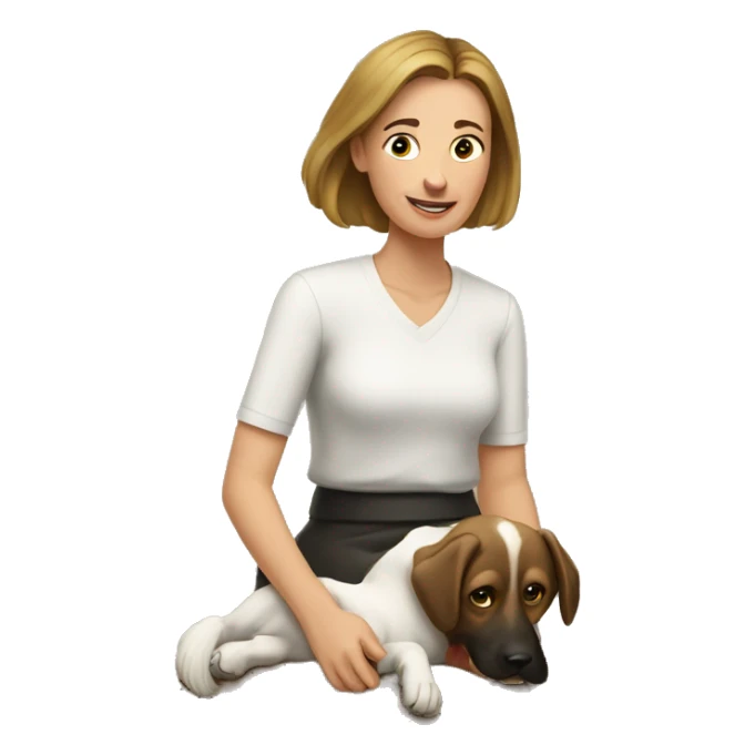 Julia Żugaj with her dog Lilka sticker