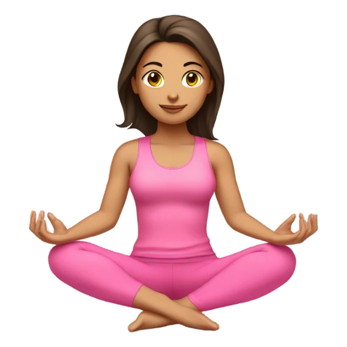 Brunette yoga girl with pink clothes  sticker