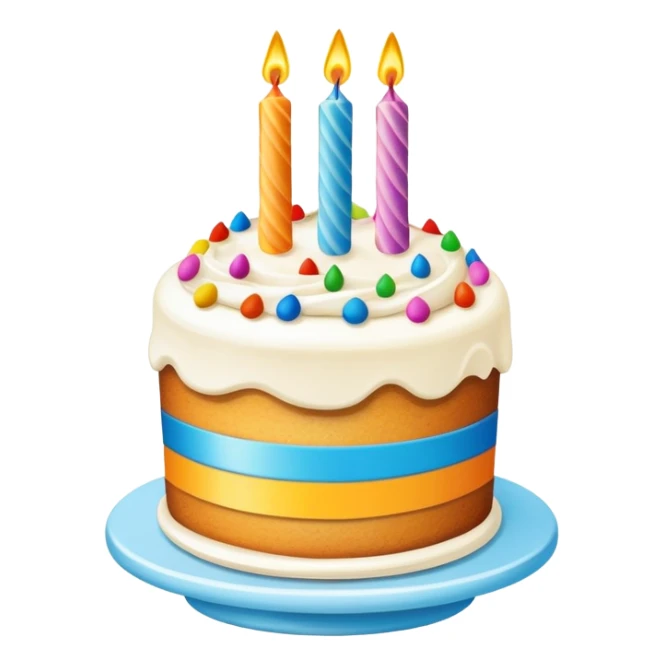 Birthday gift card with cake decoration sticker