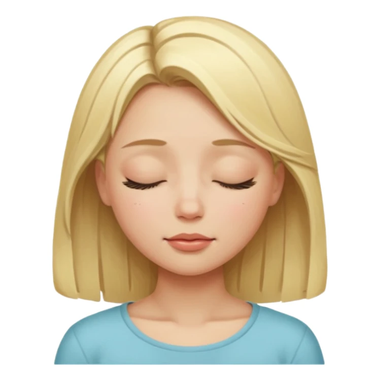 closed eyes blonde girl sticker