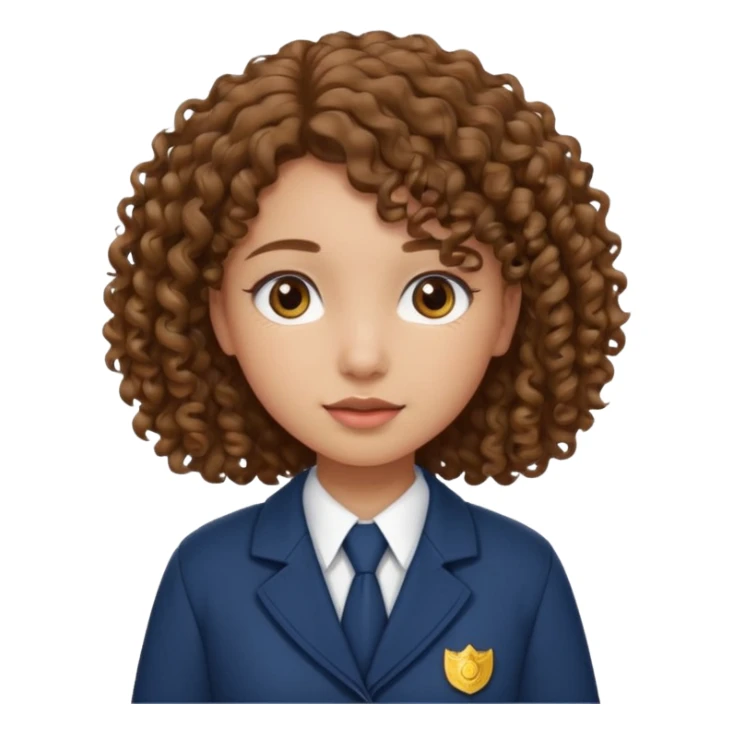 scout girl with curly hair and uniform sticker