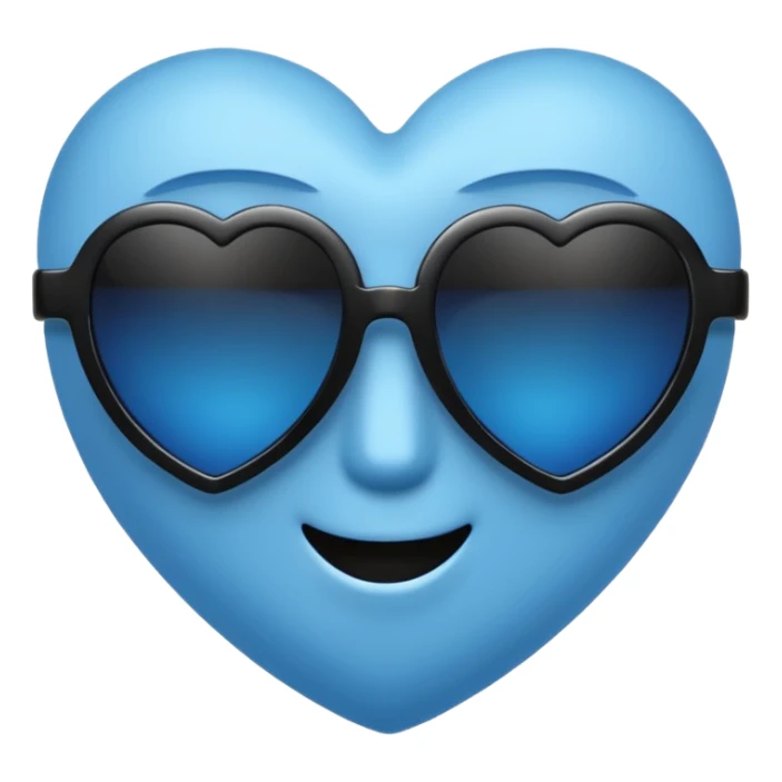 blue heart wearing black sunglasses stylish emoji sticker