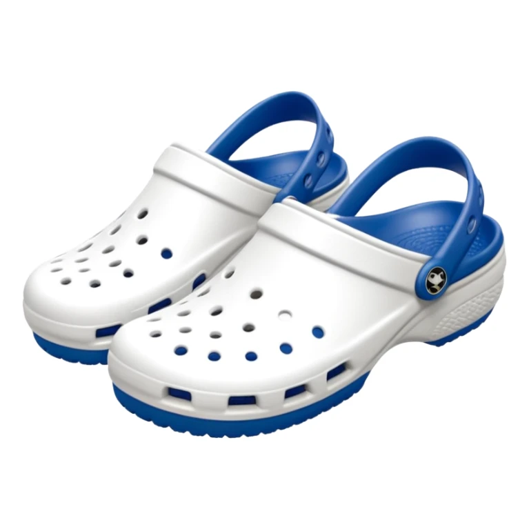 Pure white Crocs clogs, all-white straps and sole, no blue or other colors, matte white material, ventilation holes, dark background, realistic product photo, monochrome white only, no logos. complete white sticker