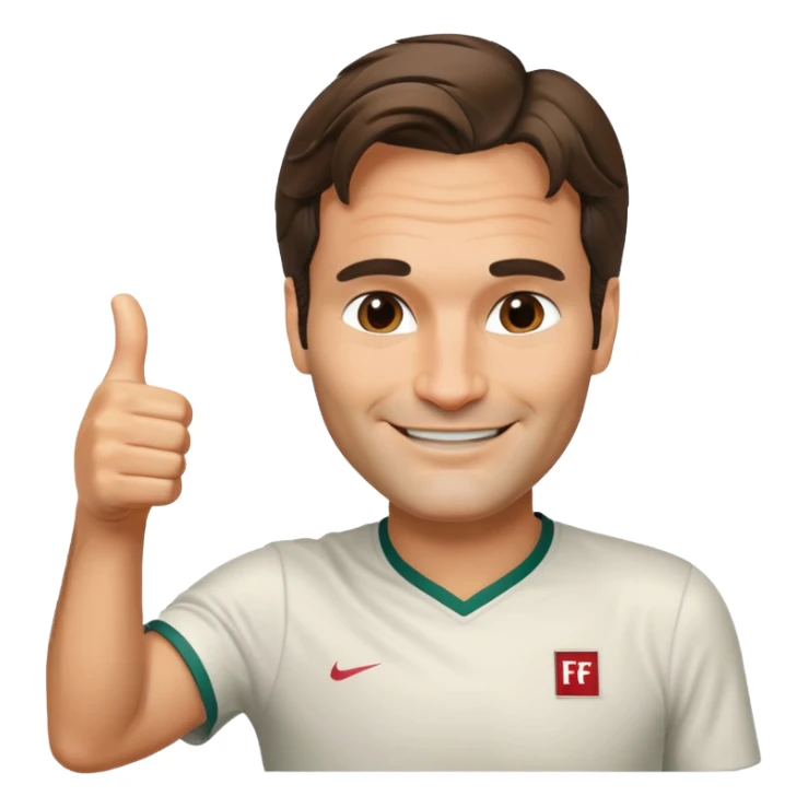 ROGER FEDERER THUMS UP sticker