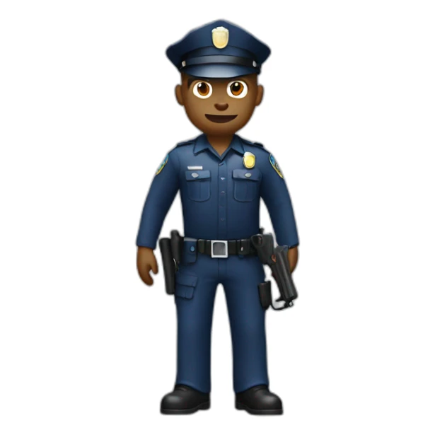 police man with a water gun sticker