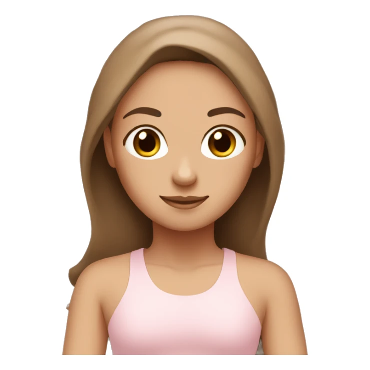 tan white yoga girl with brown hair light pink clothes  sticker