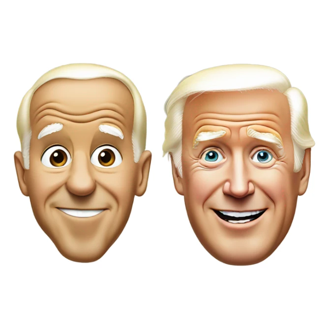 Joe Biden and Donald trump with their mouths together sticker
