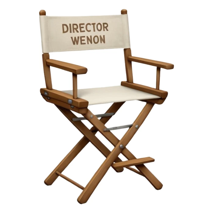 driector chair, wite director name on it sticker