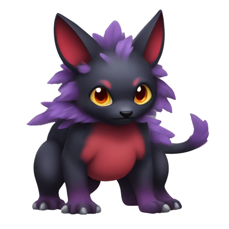 Cute cool dark black red purple animal hybrid Fakemon full body sticker