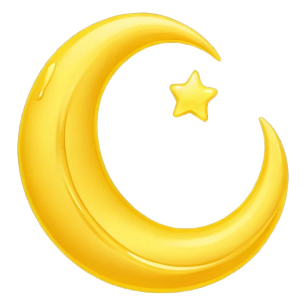 Mealting waning crescent moon make it without face and in yellow coliur sticker