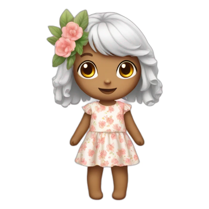 A bunny with a cute flowerdress sticker