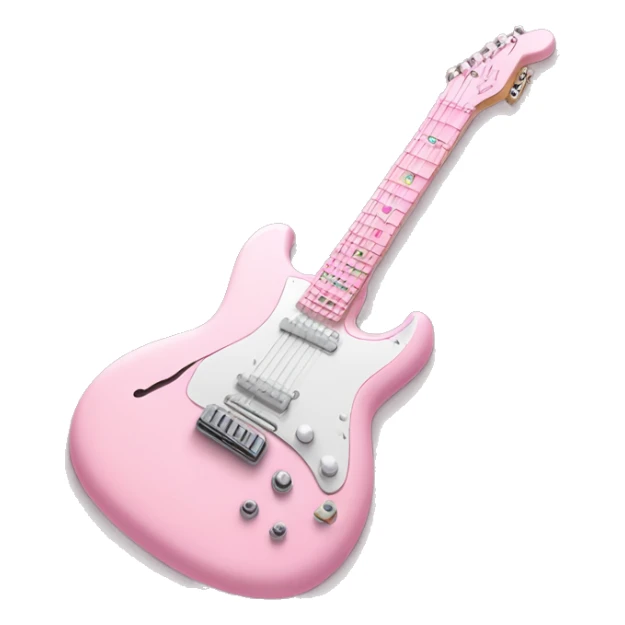 Pastel Pink Guitar "A pastel pink electric guitar with glowing strings, sparkling accents, and tiny hearts and stars floating around as it strums." sticker