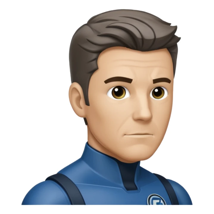 reed richards from fantastic four with grey side burns sticker