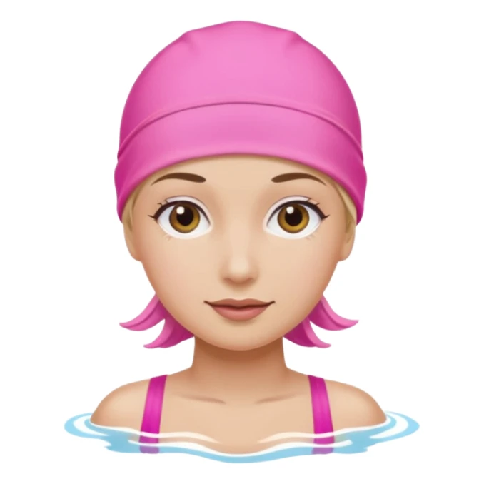 woman pink swim cap sticker