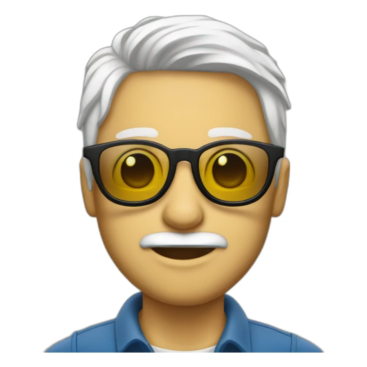 cara de hombre blanco y gafas sorprendido sticker