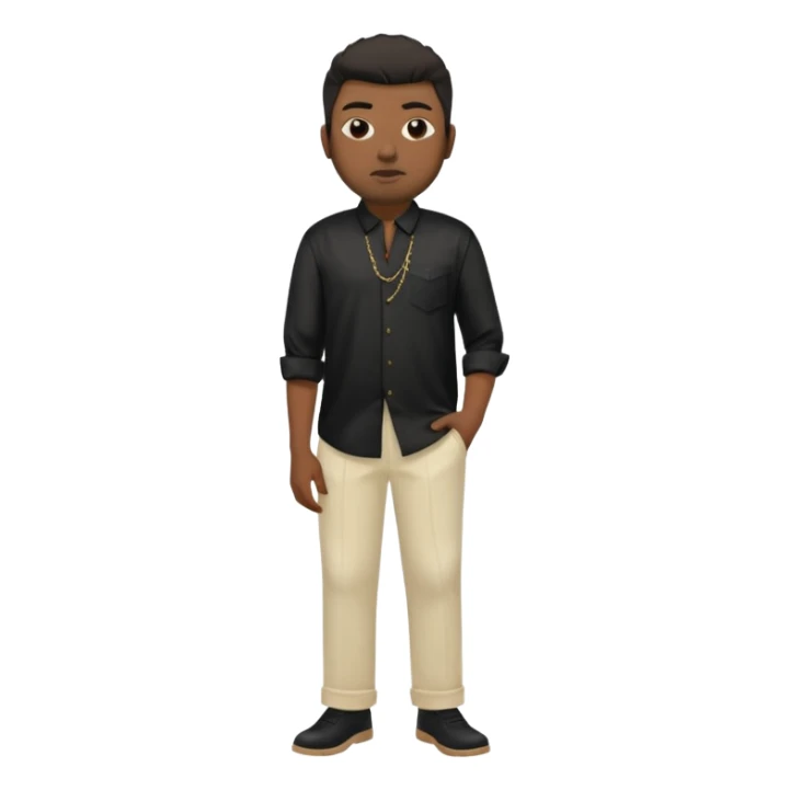 Chino Moreno with black silk shirt, cream loose pants sticker