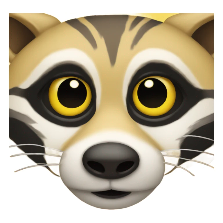 Yellow emoji with raccoon eyes sticker