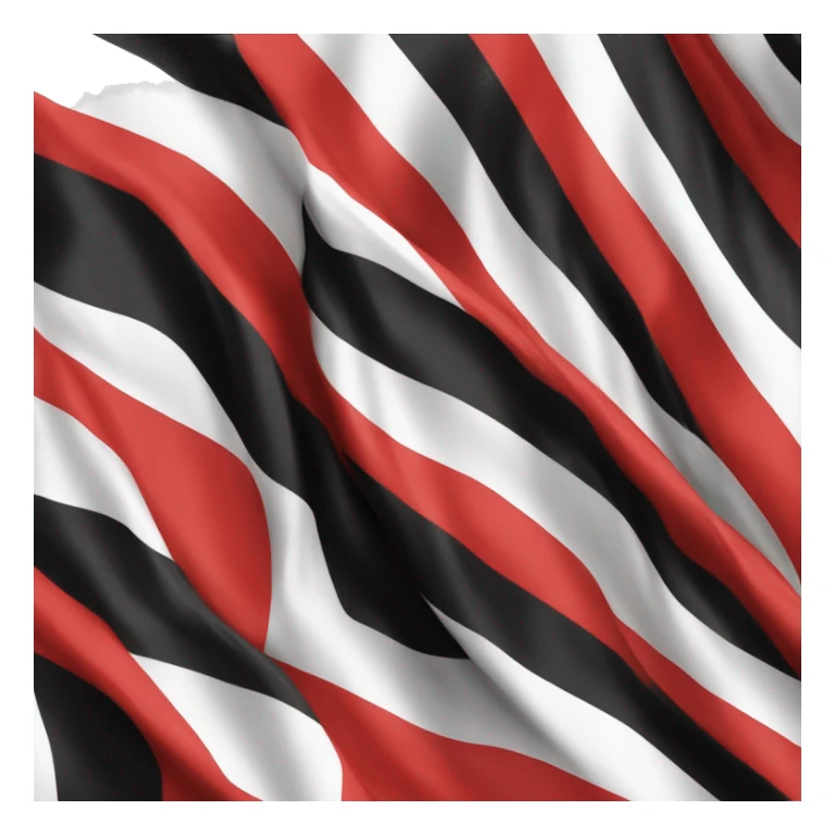 red and white flag   wih a blak cuise sticker