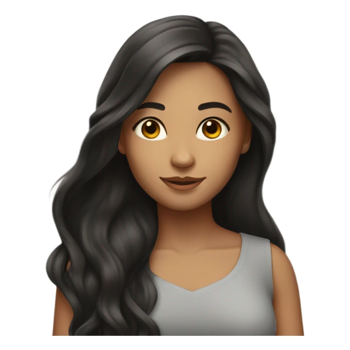 Beautiful Girl with long dark hair  sticker