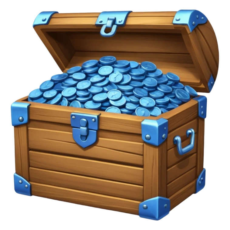 chest of blue coins sticker