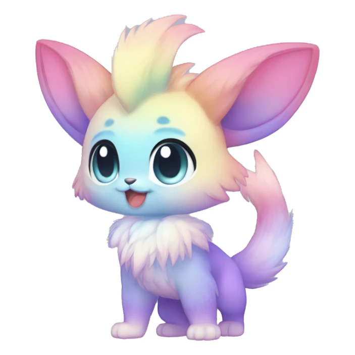 Anthro-Pastel-Gradient-Fur-Sona-Chibi-Shiny-Fakémon full body sticker