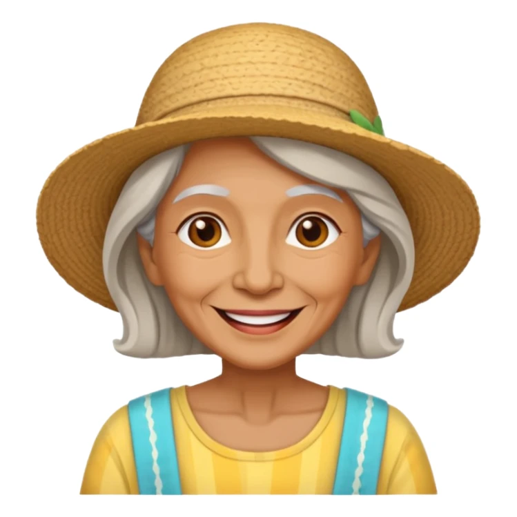 old woman summer clothes sticker