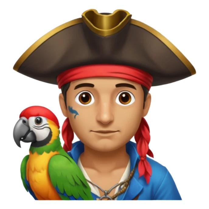pirate and parrot sticker