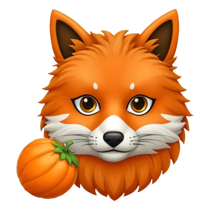 zorro naranja mascota agarrando una llanta sticker